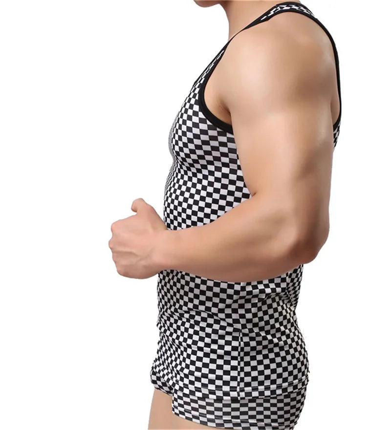 Mens Undershirts Breathable Sleeveless T-shirts Fitness Tank Tops Sport Vest Low Rise Boxer Shorts Underwear Or Men Clothes Set