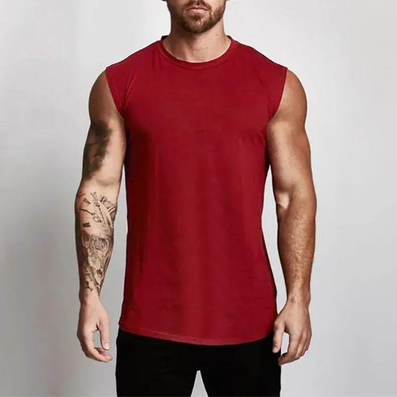 2023 Gym Workout Sleeveless Shirt Tank Top Men Bodybuilding Clothing Fitness Mens Sportwear Vests Muscle Men Tank Tops