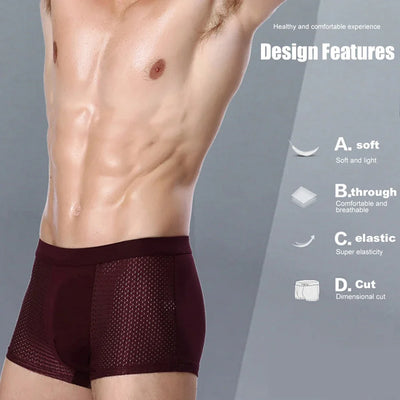 Bamboowear Bamboo Boxer Short Men Microfiber Boxer Briefs Underwear Compression Stretch