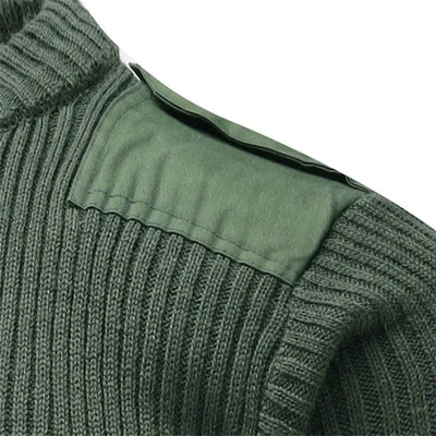 Tactical Sweater Men Military Jersey British Army Knitted Pullover Winter Wool Patch Vintage Green O-Neck Knitwear Cold Jerséis