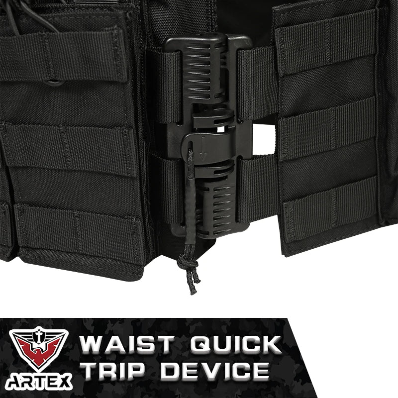 Artex 1000D Nylon Fabric Quick Releaseable 6094K Tactical Vest With Triple Magazine Pouch