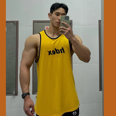 Men Sleeveless Shirts Tank Tops Cotton Basketball Gym Fitness Sportswear Underwear Clothes Men Workout Vest Top