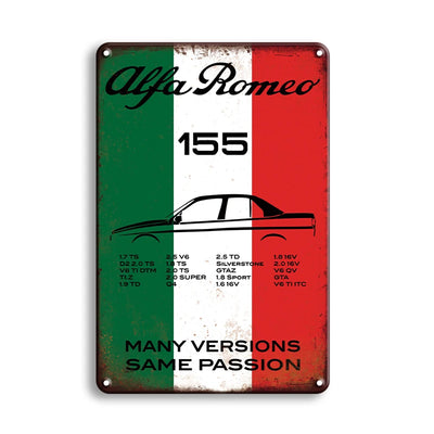 Vintage Alfa Romeo Art Poster Tin Sign Garage Home Decorative Metal Plate Retro Car Stickers Man Cave Decor Metal Plaque Signs