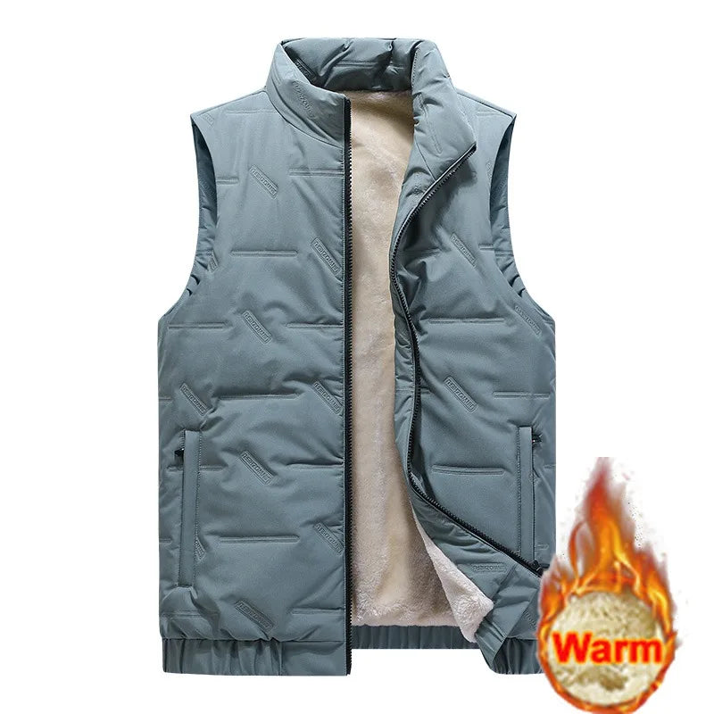 Men Cotton Thick Coat Jacket 2024 New Autumn Warm Male Winter Plus Size Clothing Men Waistcoat Casual Fashion Sleeveless Vest