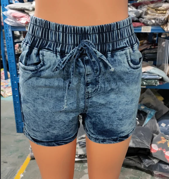 Shorts Women 2023 Summer Fashion New Casual Female Drawstring High Waist Denim Shorts Street wear All-Match Jeans