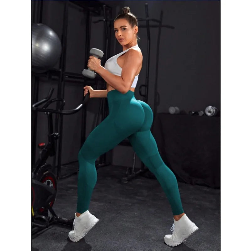 High Waist Butt Lift Leggings Women Fitness Leggings Solid Knit Seamless Outdoor Tranning Running Skinny Yoga Leggings