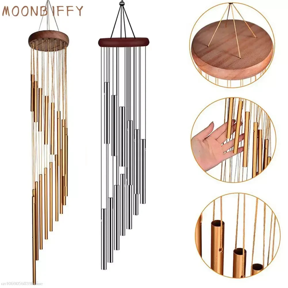 Musical Wind Chime 12 Tubes Pipe Wind Chimes Bells Decor Gold/silver For Living Bedroom Dining Coffee Shop Wind Chimes Tubes