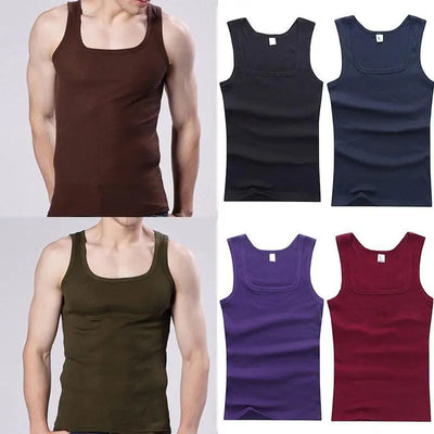 100% Cotton Mens Oversized T-shirt Sleeveless Tank Top Solid Color Fitness Men Muscle Vests Bodybuilding T Shirt For Men Tees