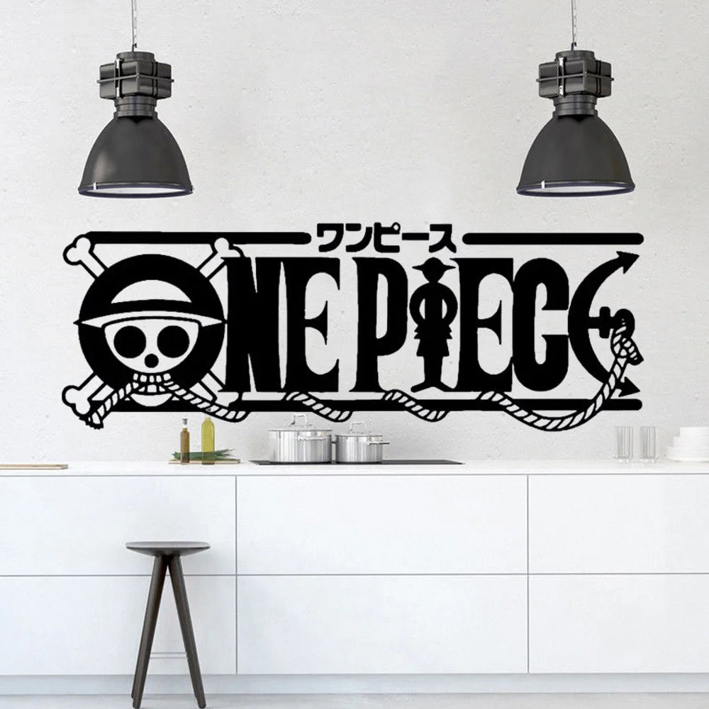 Animated Cartoon Japanese Anime One Piece Logo Vinyl Wall Stickers Kids Room Playroom Bedroom Home Decor Sticker Gift