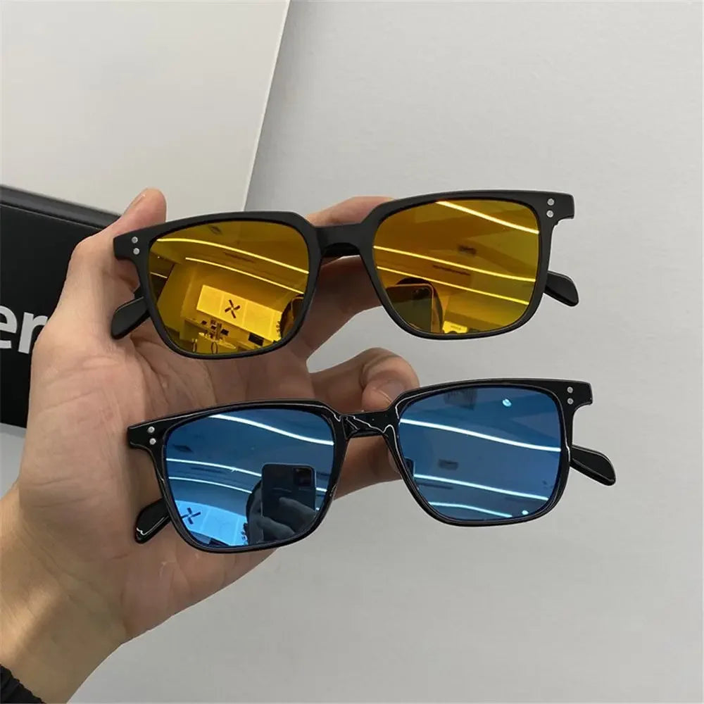 2024 Fashion Square Driver Sunglasses Men Vintage Shades Male Sun Glasses Brand Design Mirror Retro Oculos De Sol Masculino