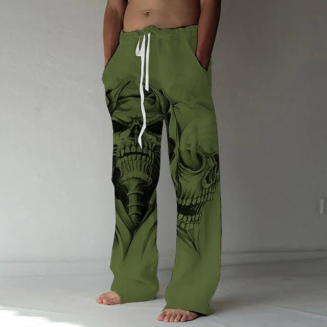 Men's Fashion Personality Vintage Print Wide Casual Pants