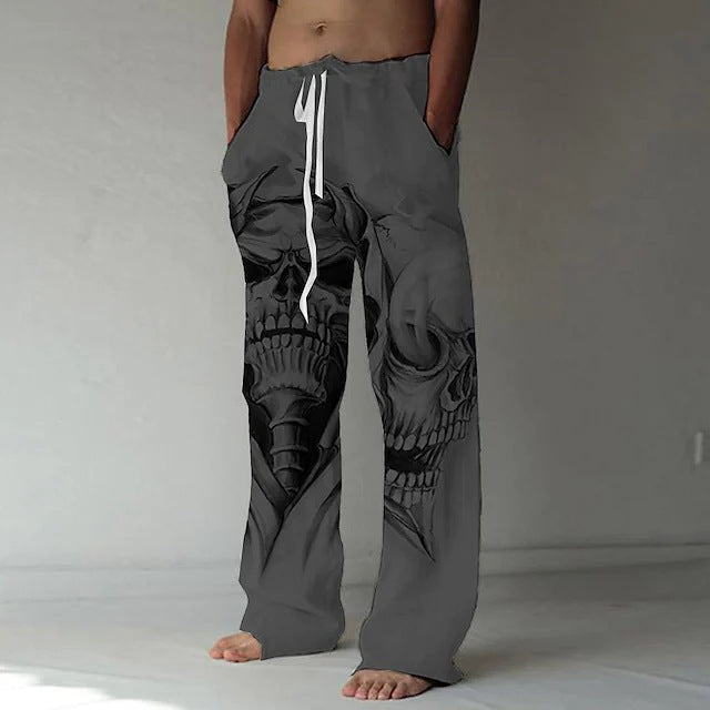 Men's Fashion Personality Vintage Print Wide Casual Pants