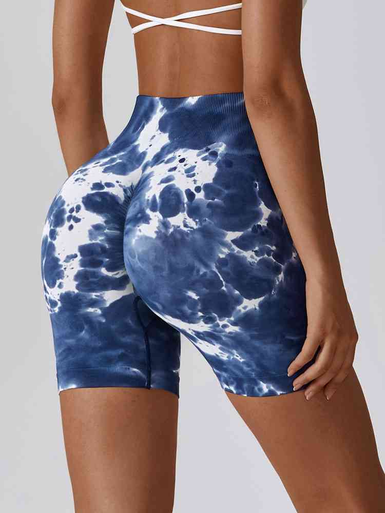 Tie Dye Wide Waistband Slim Fit Sports Shorts