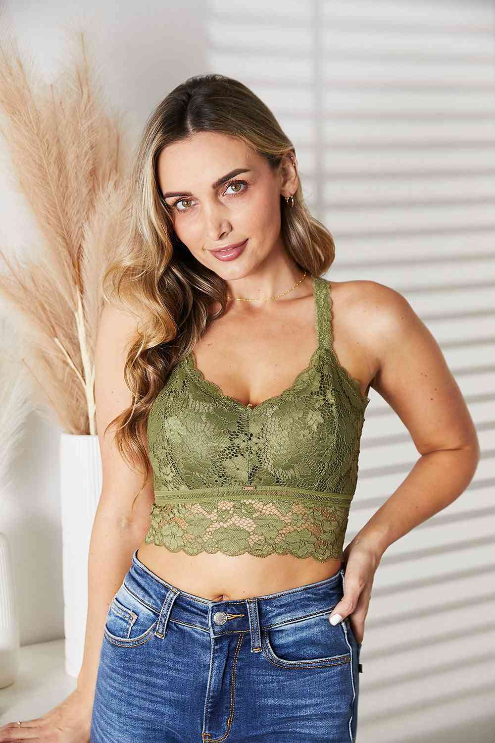 JadyK Juliette Full Size Crisscross Lace Bralette